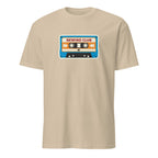 Sand t-shirt with a cassette tape graphic and 'Rewind Club' text on a white background