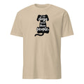 Sand t-shirt with 'I Like Dogs More Than People" text inside a dog graphic on a white background