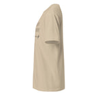 Plain Sand t-shirt left side on a white background