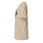 Plain Beige t-shirt left side on a white background