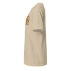 Left back view of a Brown t-shirt on a white background