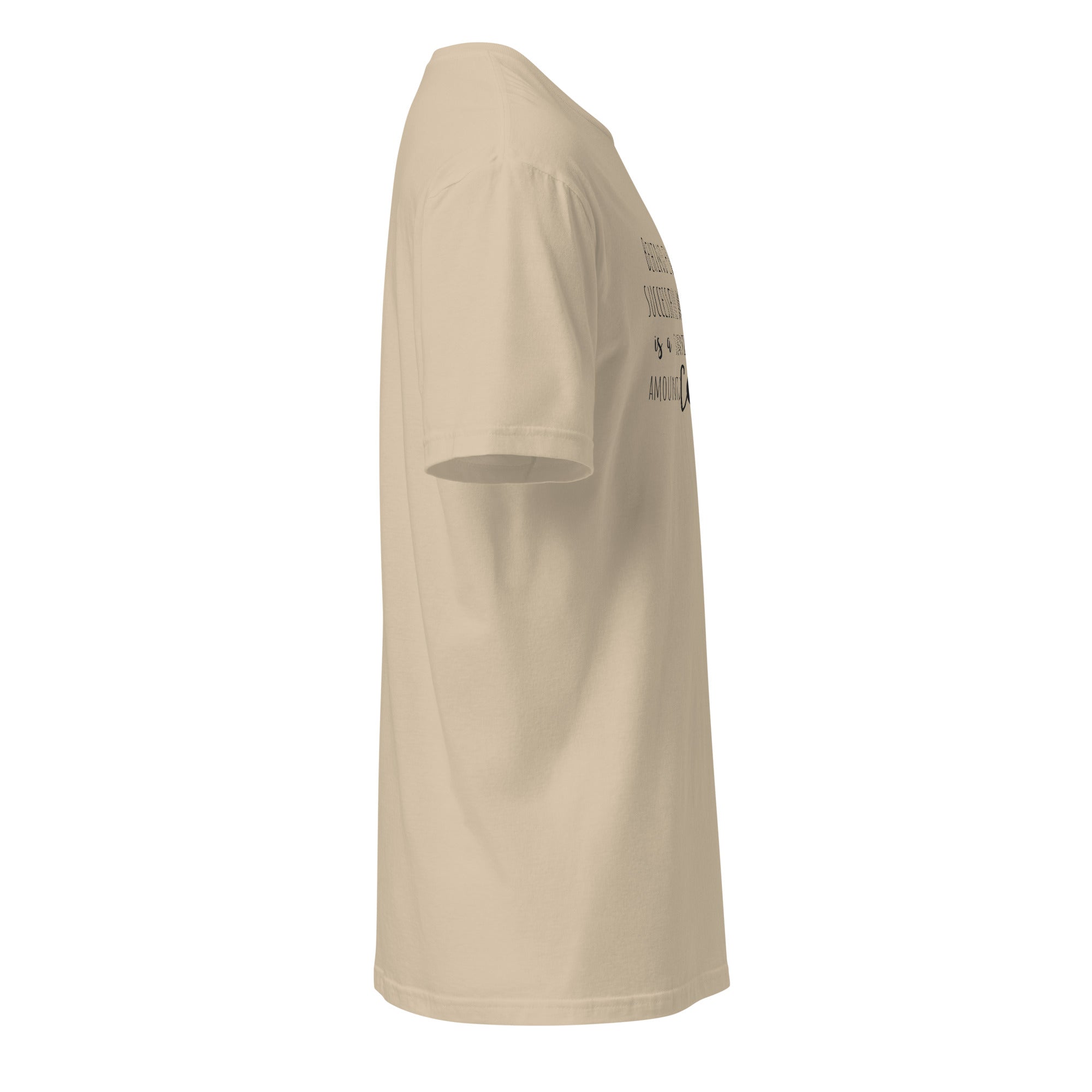 Plain Beige t-shirt right side on a white background