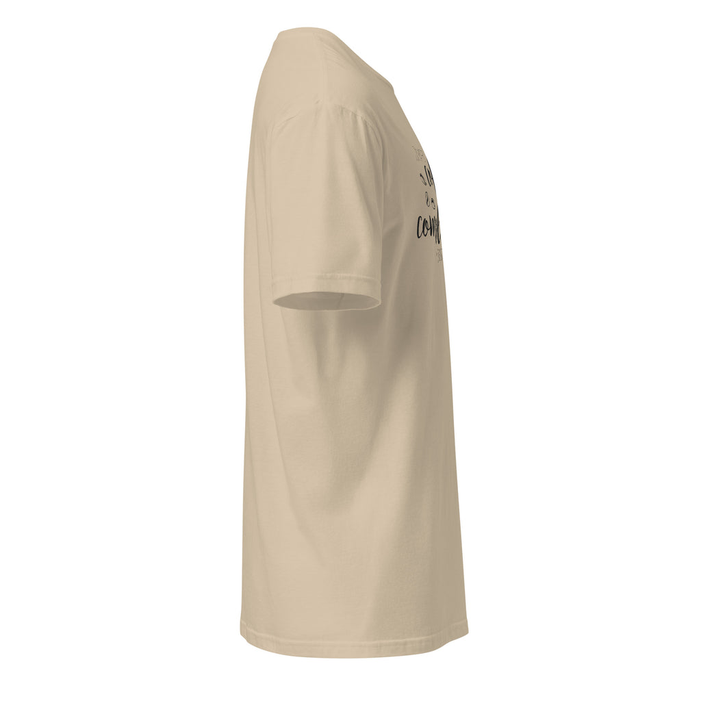 Plain Sand t-shirt right side on a white background