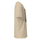 Right view of a sand t-shirt on a white background