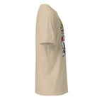 Right view of a sand t-shirt on a white background