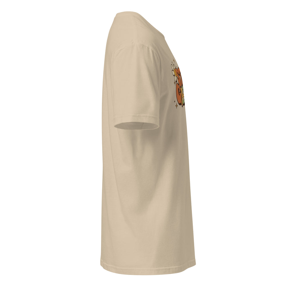 Right view of a Brown t-shirt on a white background