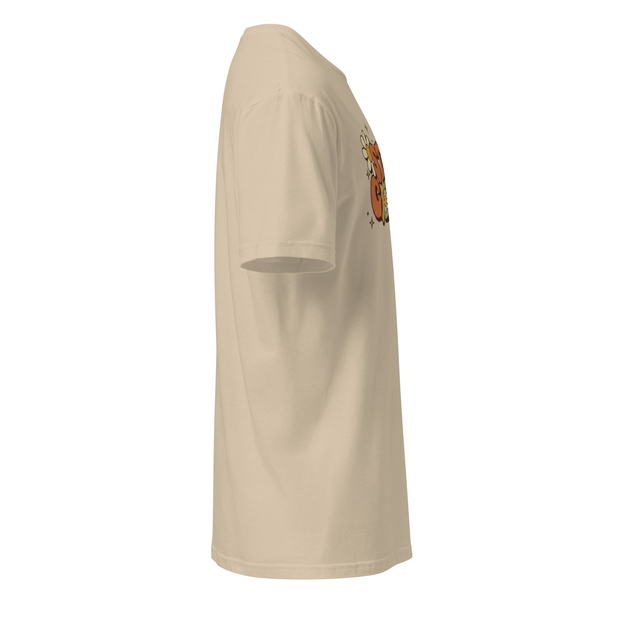 Right view of a Brown t-shirt on a white background