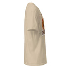Right view of a sand t-shirt on a white background