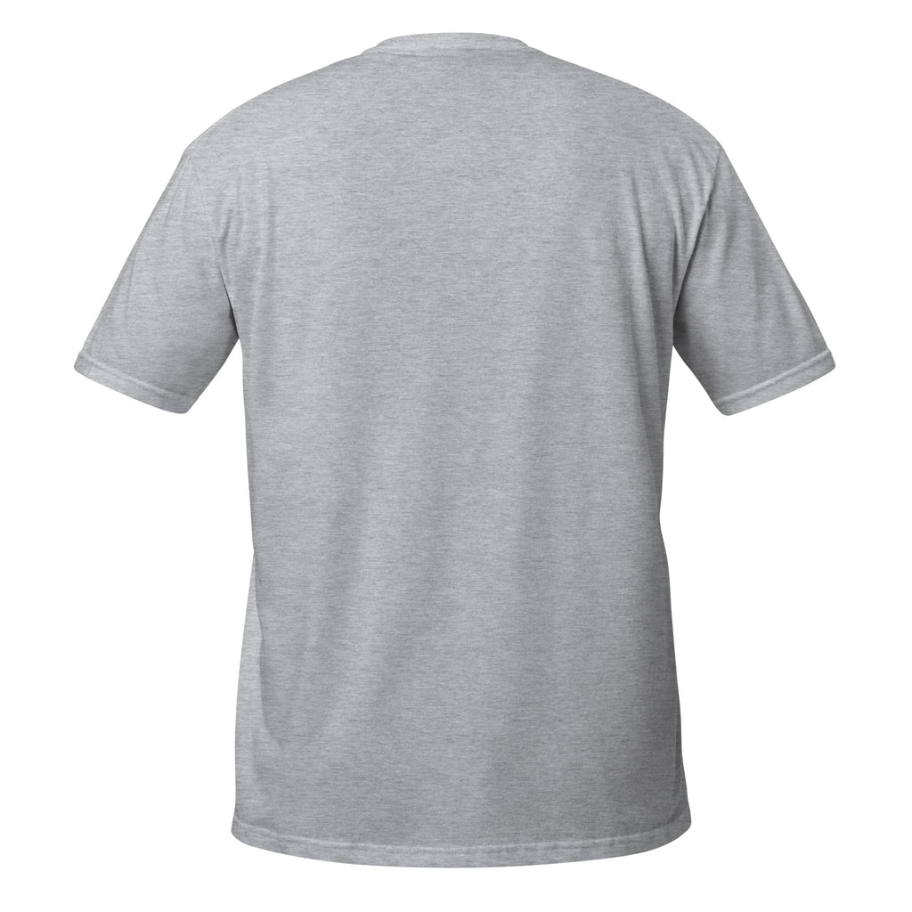 Gray t-shirt back on a white background