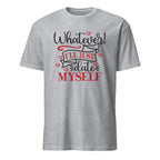 Sport Grey t-shirt with humorous text design on a white background