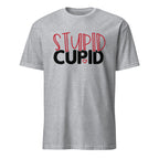 Sport Grey t-shirt with 'STUPID CUPID' text on a white background