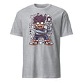 Sport Grey t-shirt with a cartoon character design on a white background