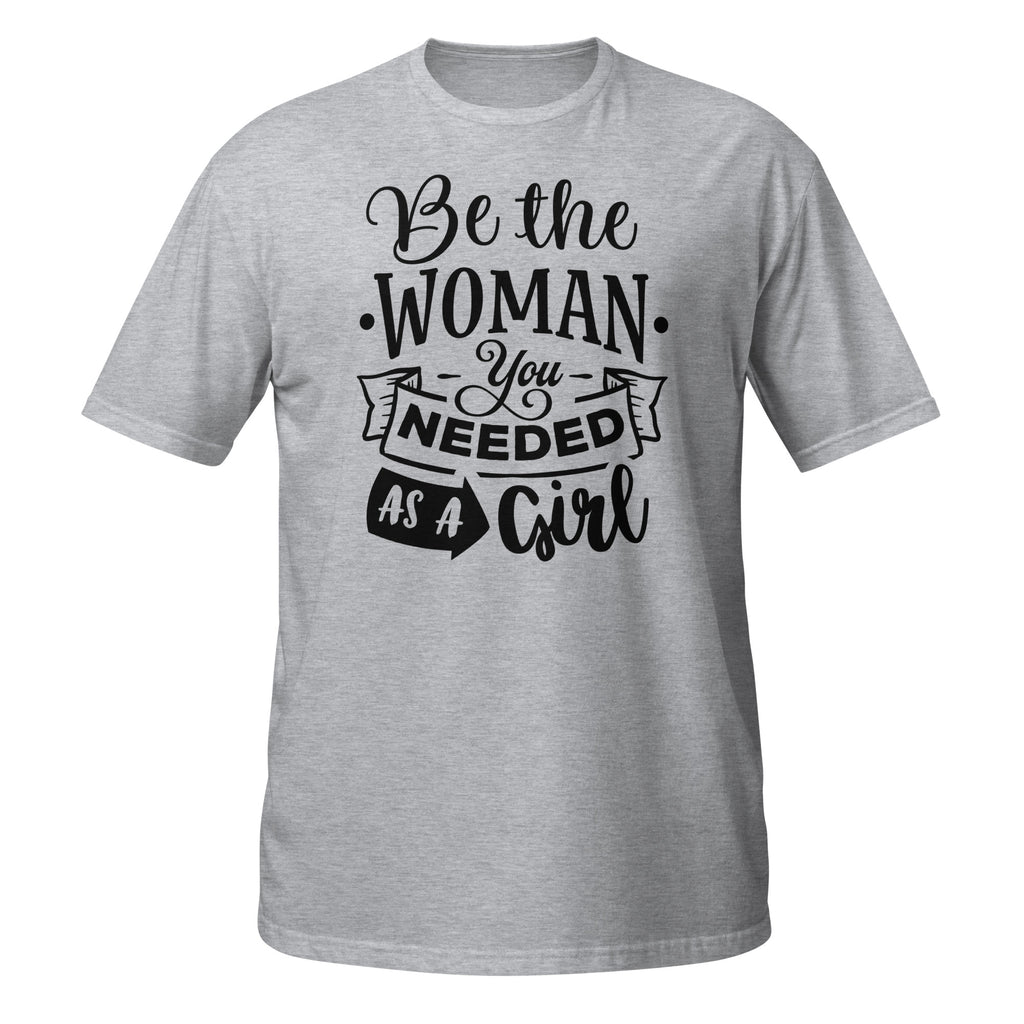 Gray t-shirt with motivational quote on a white background