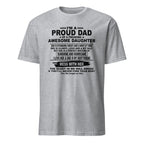 Sports Grey Proud Dad of an Awesome Daughter Funny Tee