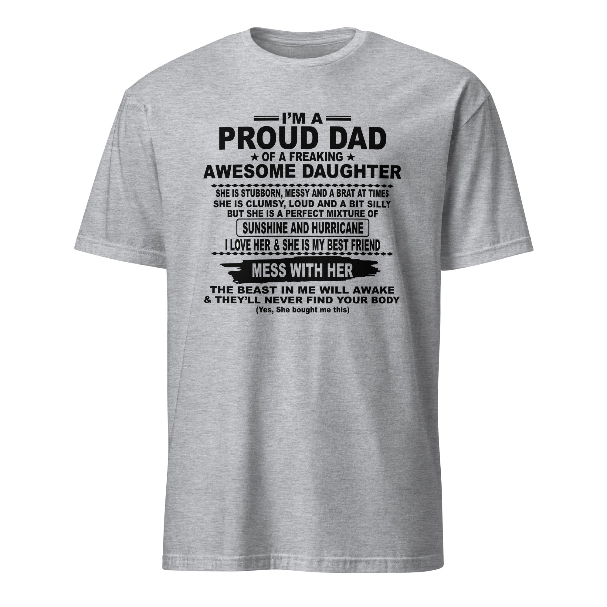Sports Grey Proud Dad of an Awesome Daughter Funny Tee