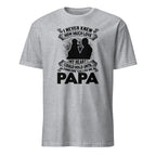 Sport Grey t-shirt with black graphic and I Never Knew How Much Love My Heart Could Hold Until Someone Called Me Papa text on a white background