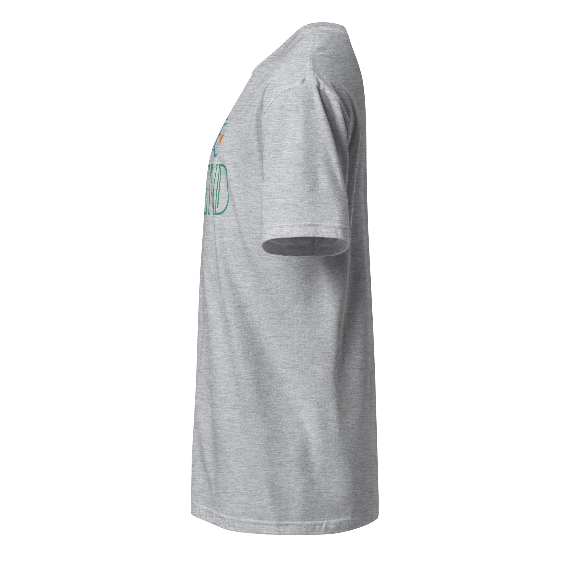 Gray t-shirt left side on a white background