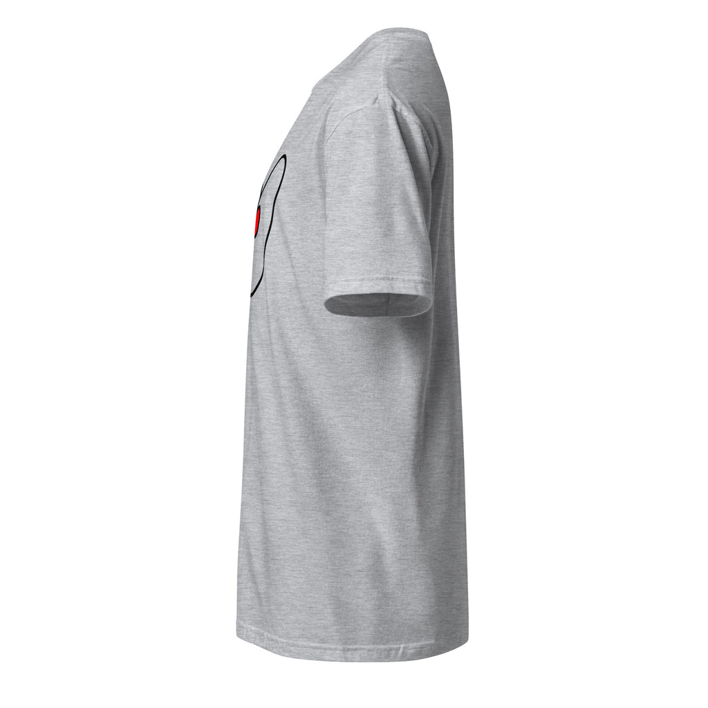 gray t-shirt left side on a white background