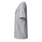 gray t-shirt left side on a white background