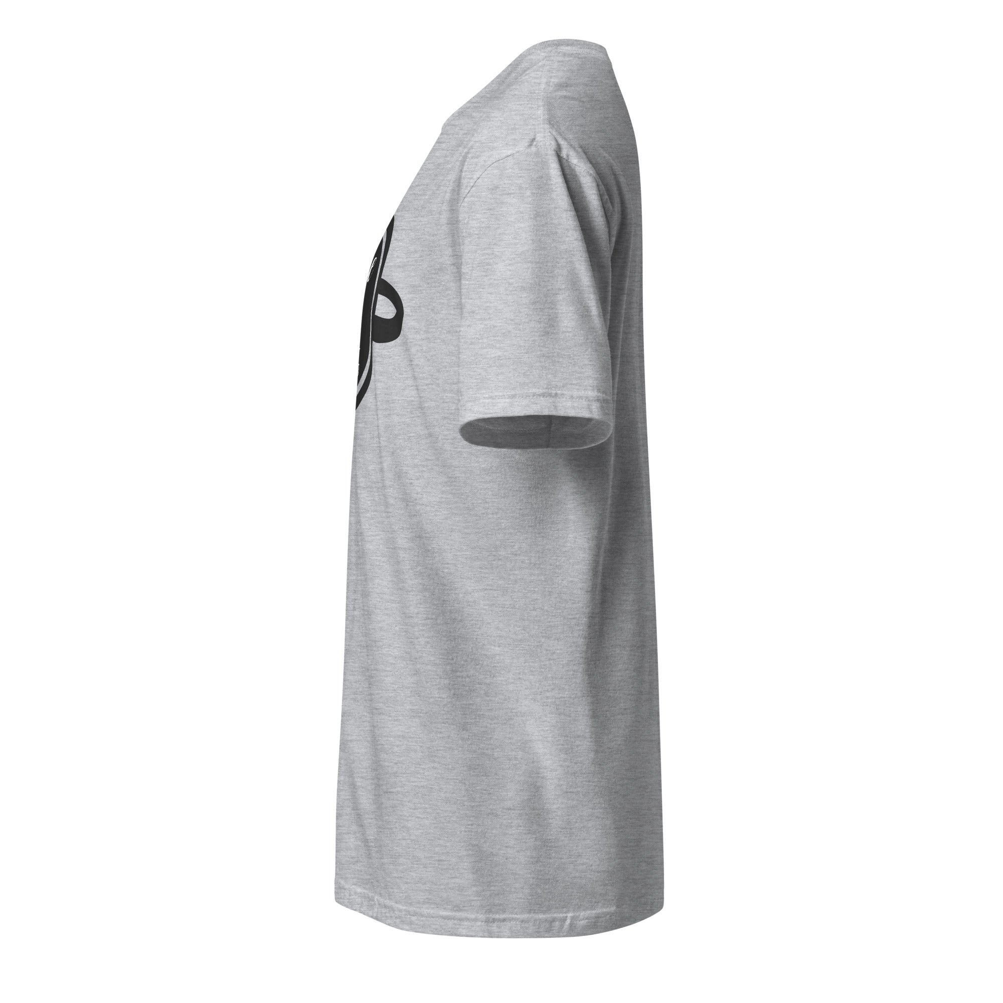 Plain Sports Grey t-shirt Left side on a white background