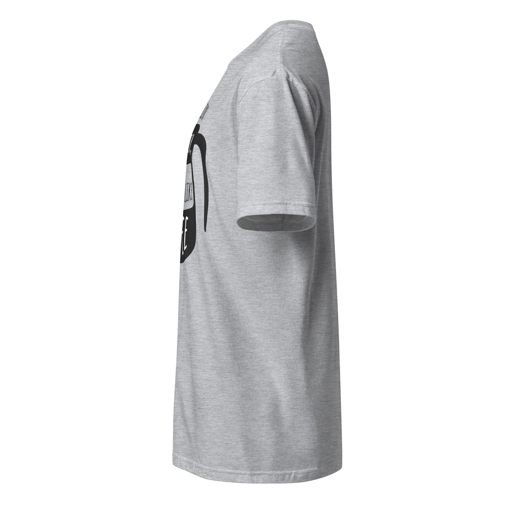 Plain sport grey t-shirt left side on a white background