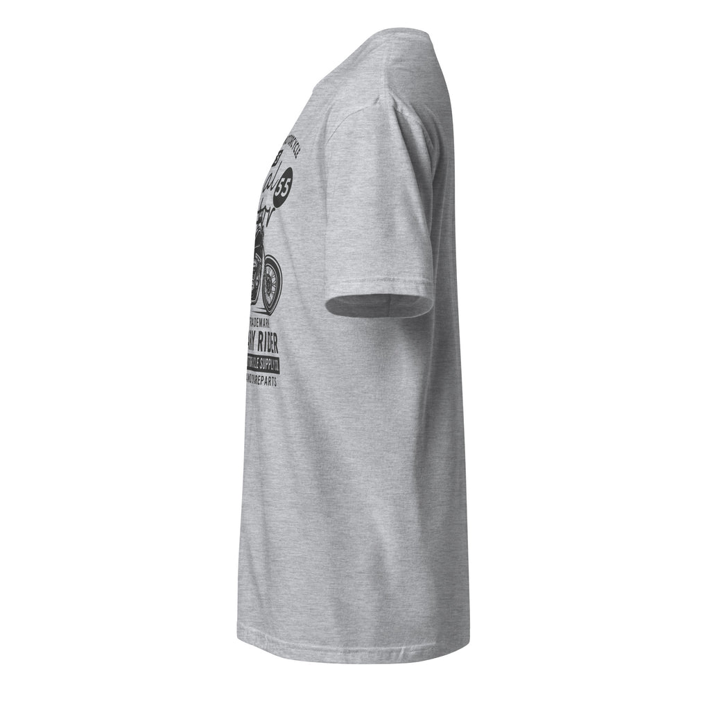 Left view of a Plain Sport Grey t-shirt on a white background