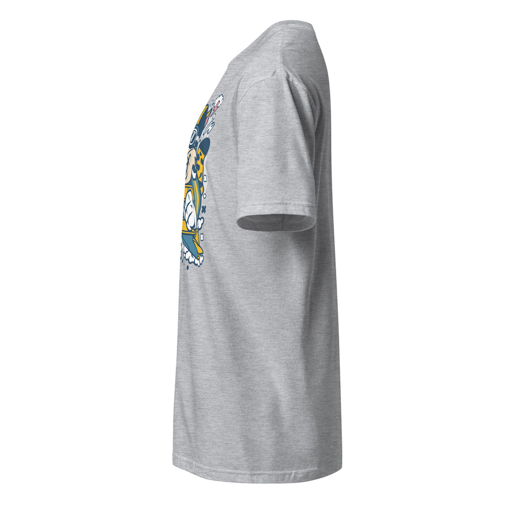Left view of a Plain sport grey t-shirt on a white background