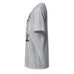 Left view of a sport grey t-shirt on a white background
