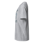 Left view of a plain sport grey t-shirt on a white background