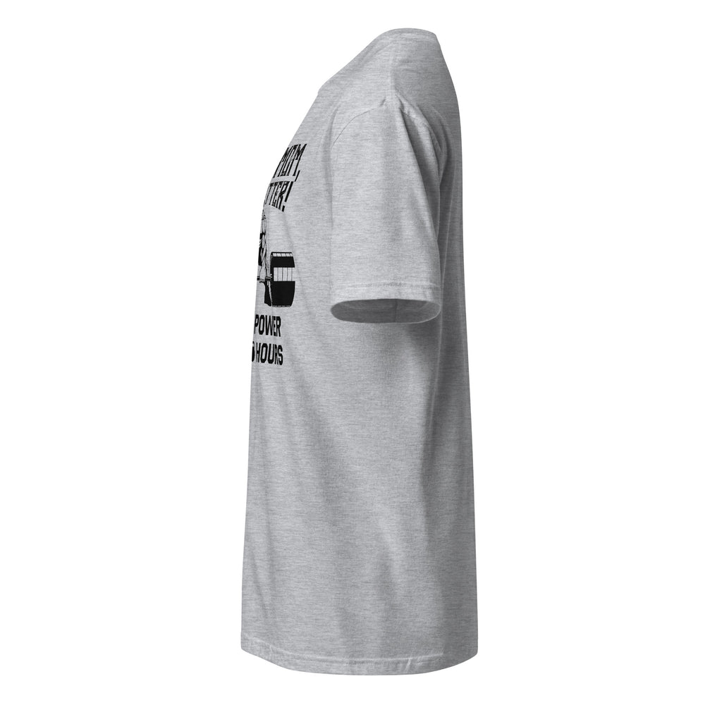 Left view of a plain sport grey t-shirt on a white background
