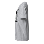 Left view of a sport grey t-shirt on a white background