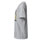 Left view of a sport grey t-shirt on a white background