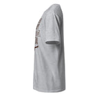 Left view of plain sport grey t-shirt on a white background