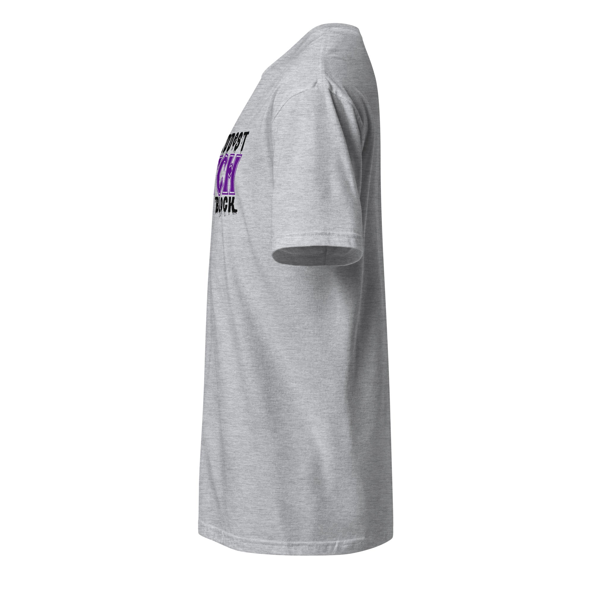 Left view of an sport grey t-shirt on a white background