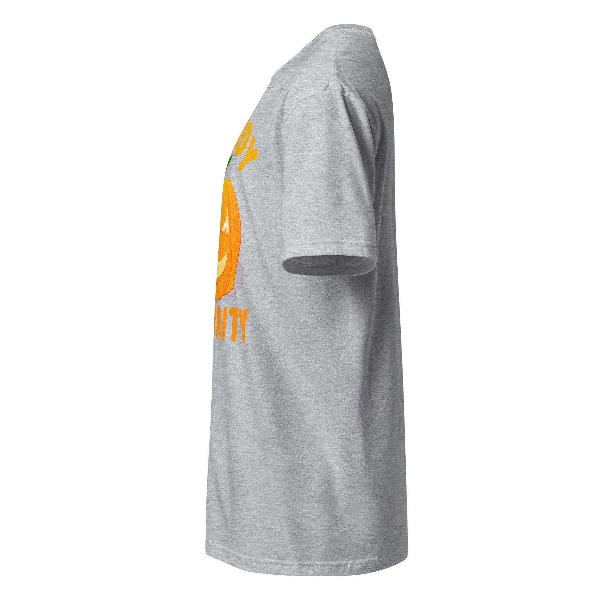 Left view of a sport grey t-shirt on a white background