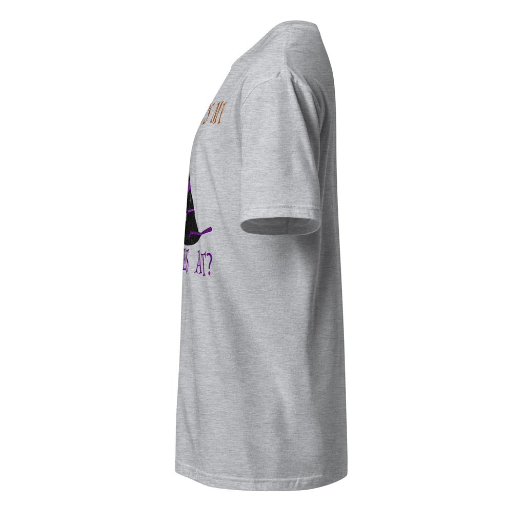 Left view of a sport grey t-shirt