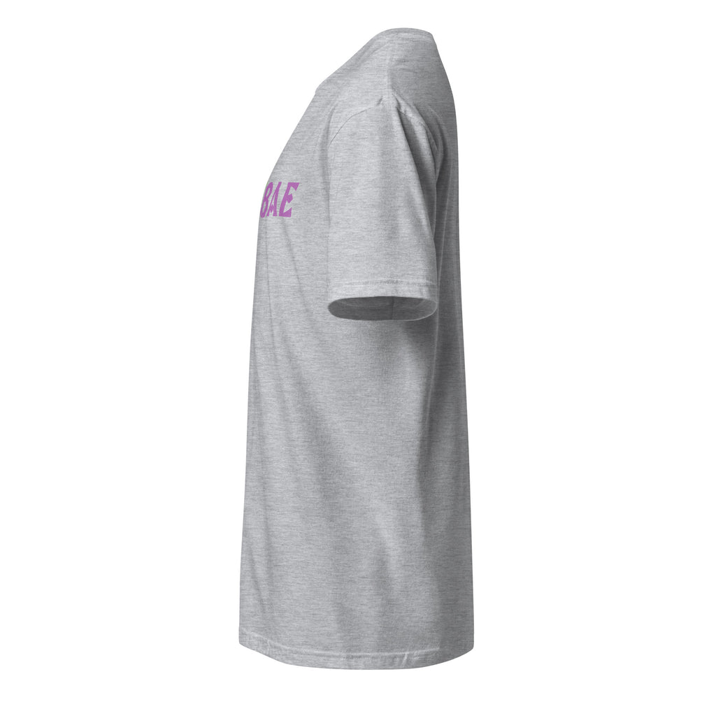 Left view of a sport grey t-shirt