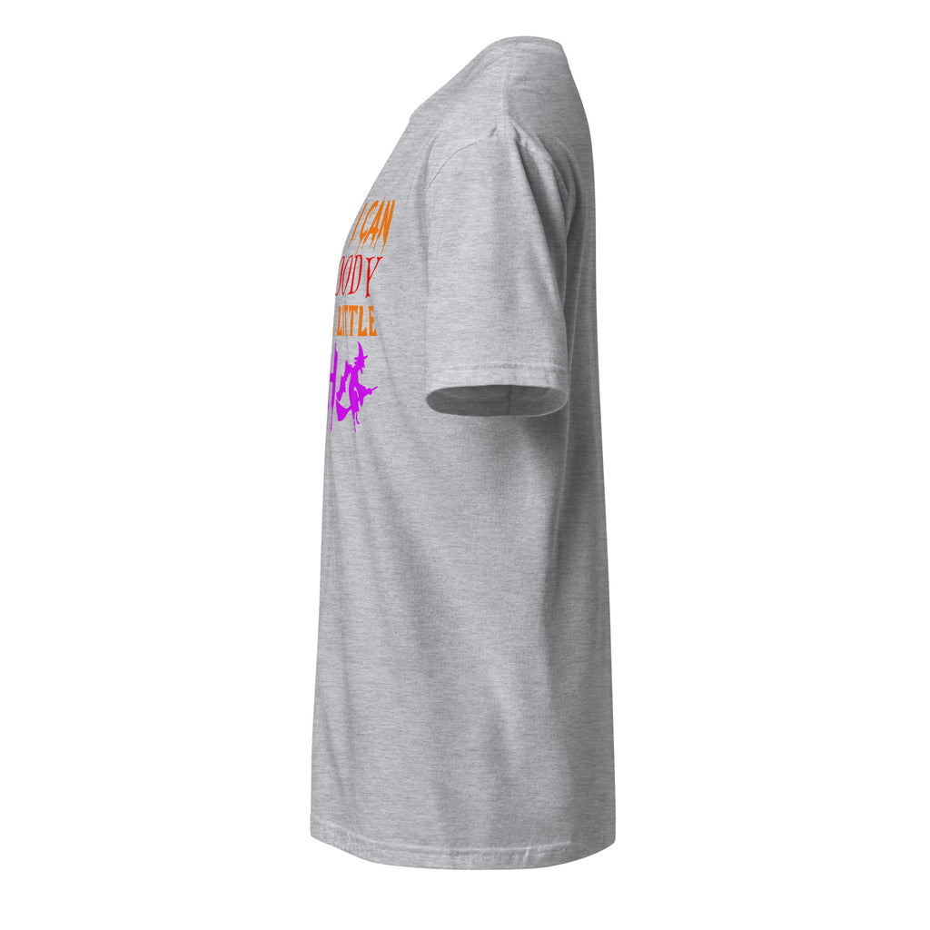 Left view of a sport grey t-shirt