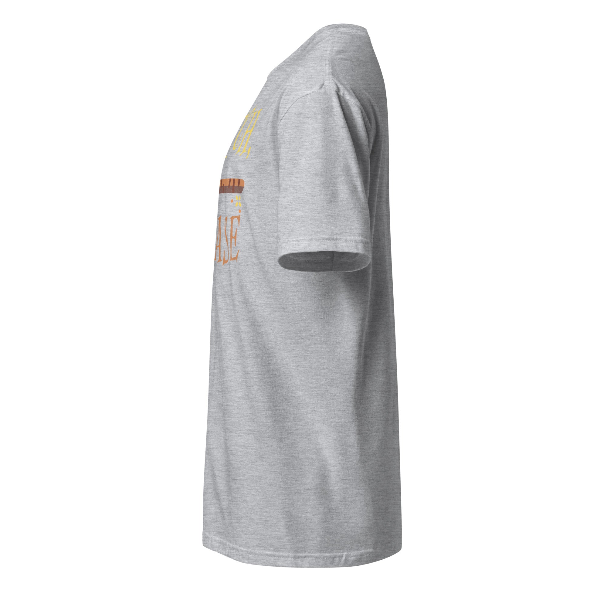 Left view of a sport grey t-shirt