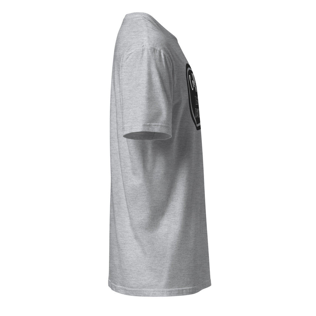 Plain Sports Grey t-shirt Right side on a white background