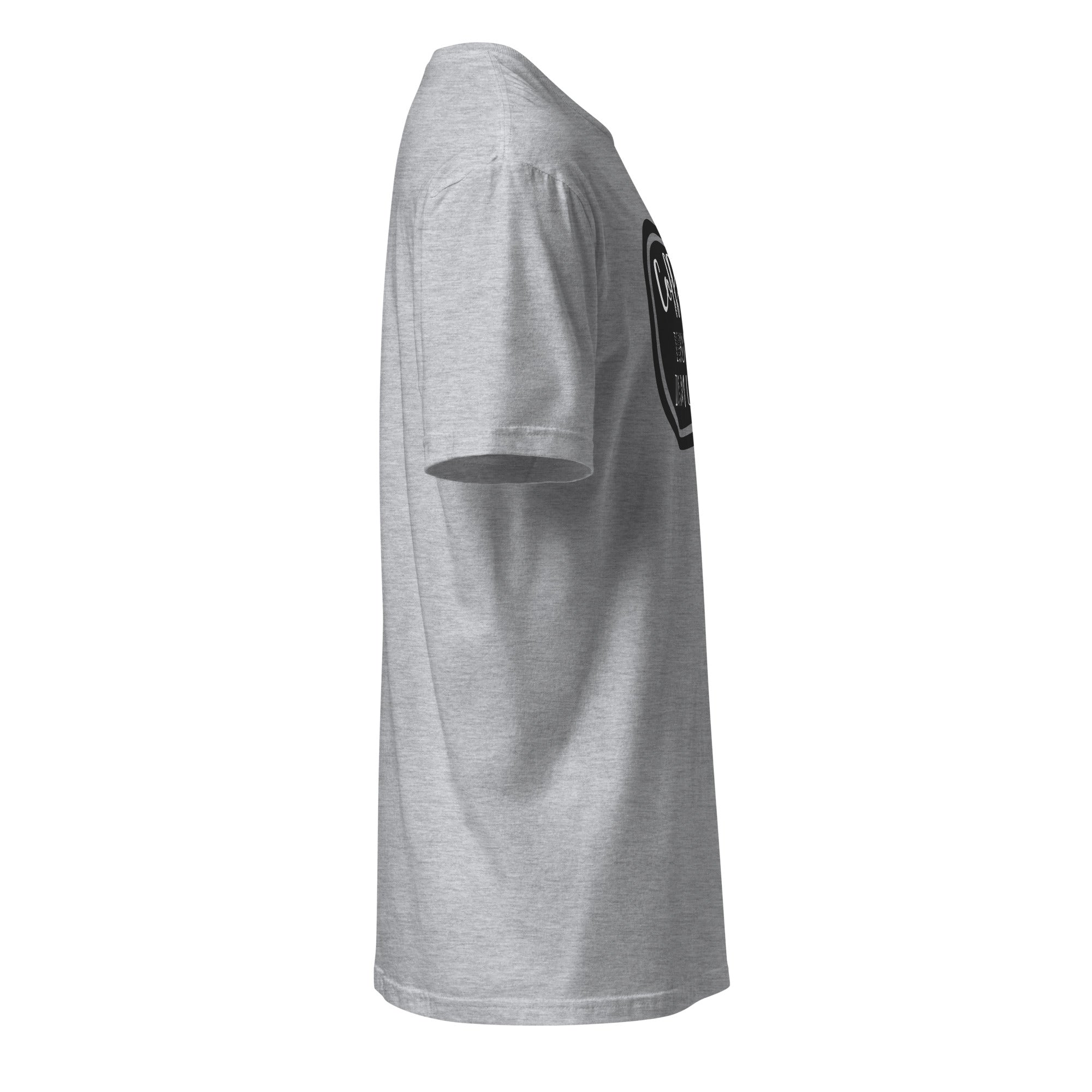 Plain Sports Grey t-shirt Right side on a white background