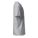 Right view of a plain Sport Grey t-shirt on a white background