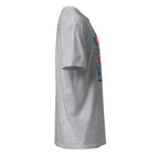Right view of a sport grey t-shirt on a white background