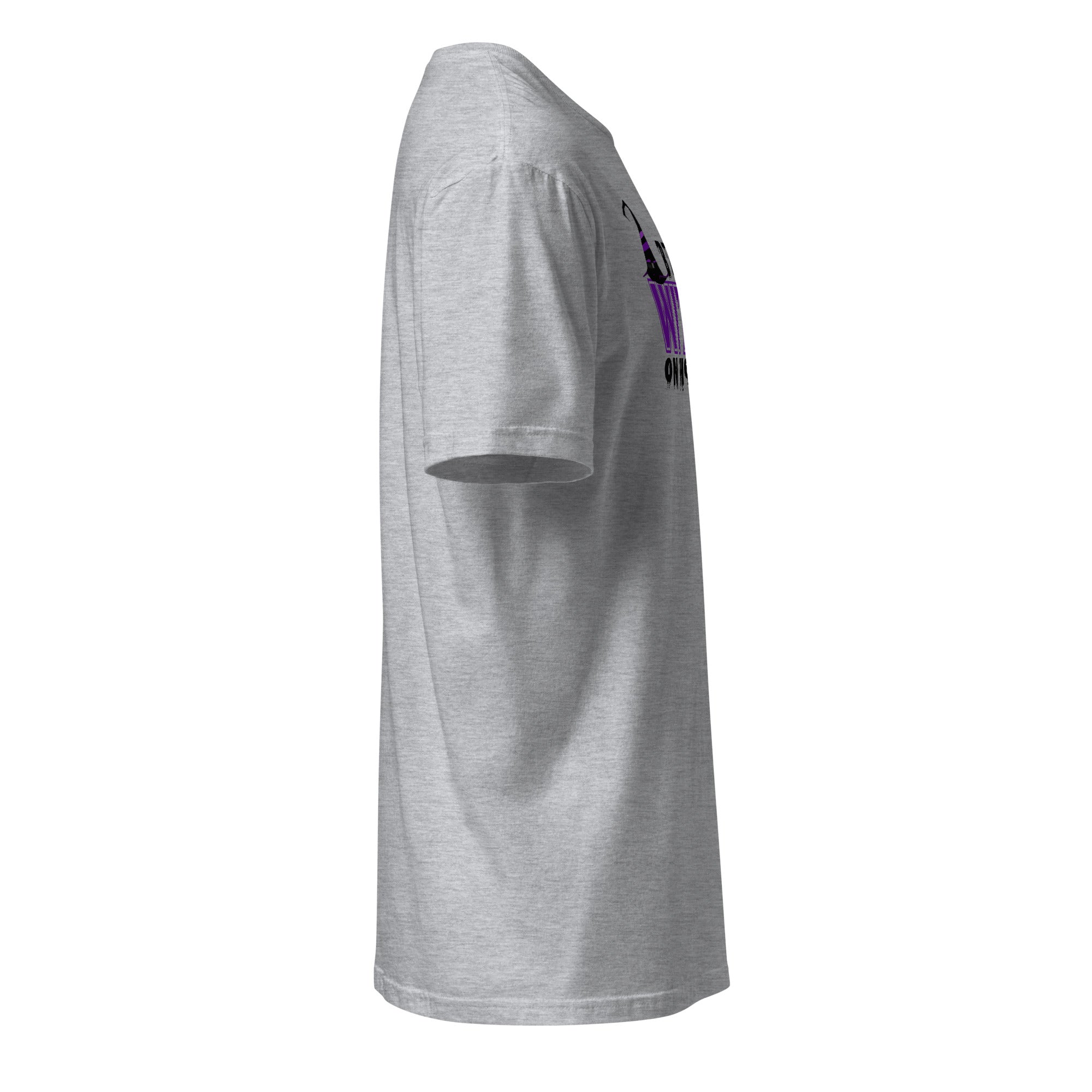 Right view of an sport grey t-shirt on a white background
