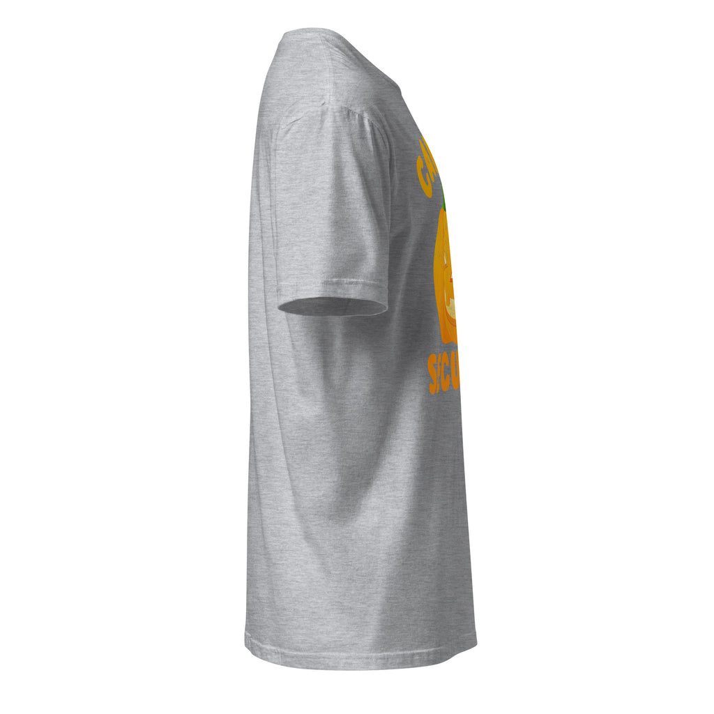 Right view of a sport grey t-shirt on a white background
