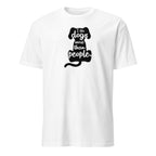 White t-shirt with 'I Like Dogs More Than People" text inside a dog graphic on a white background