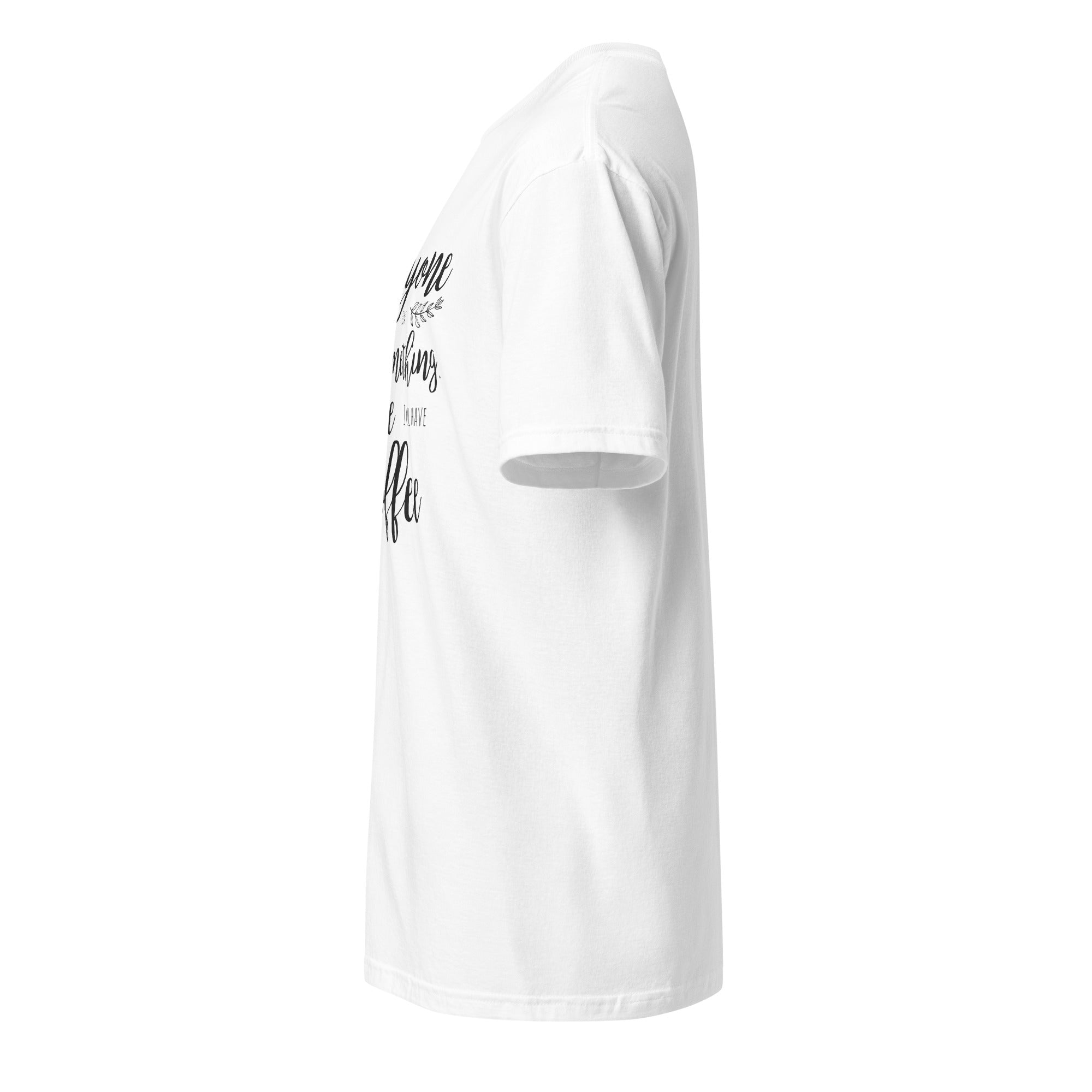 Plain White t-shirt left side on a white background