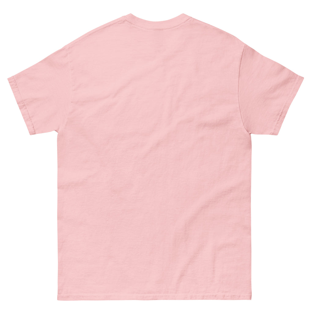 Back view of plain Pink t-shirt on a white background