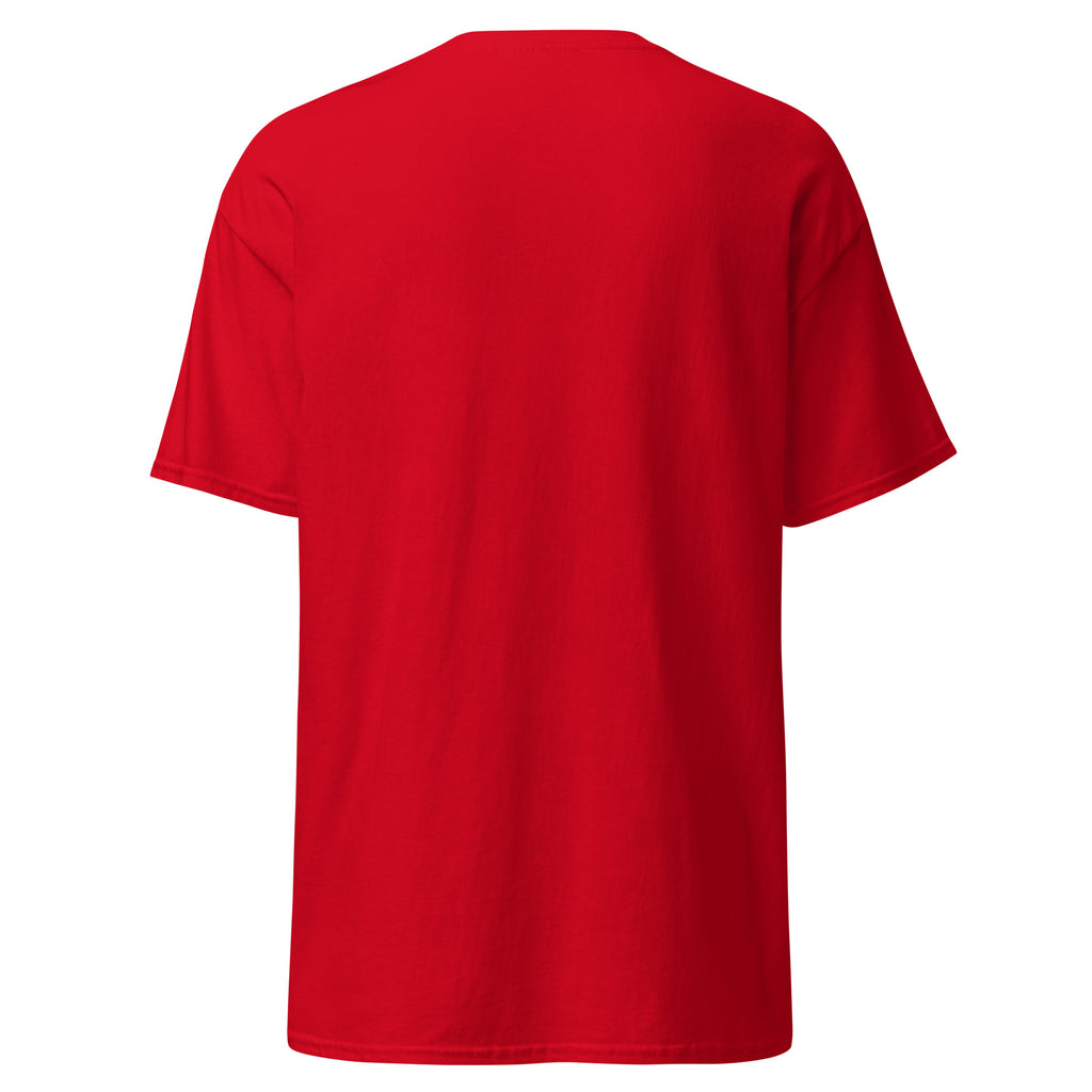 Red t-shirt back on a white background