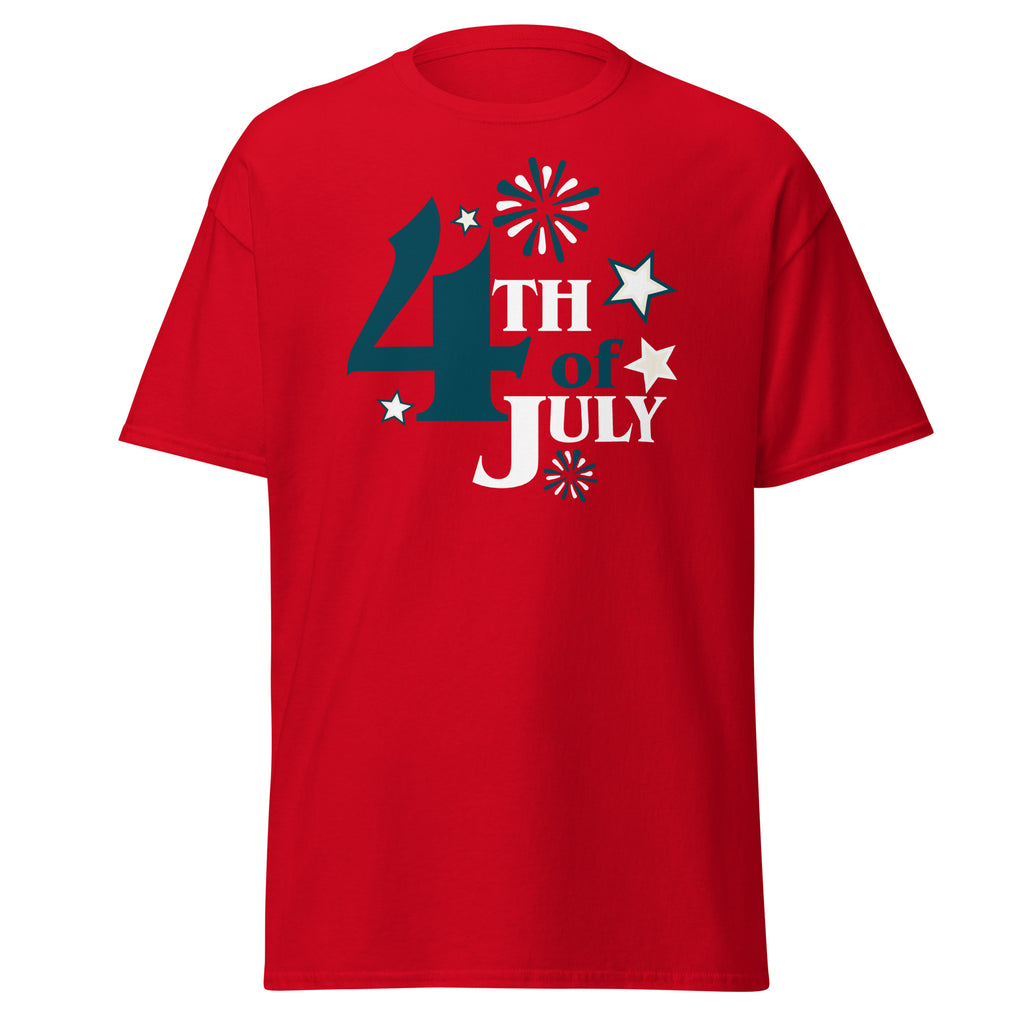 4th of July Fireworks T-Shirt with patriotic fireworks graphic for Independence Day